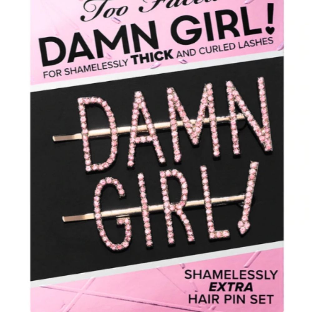 Never worn too faced damn girl hair pin set